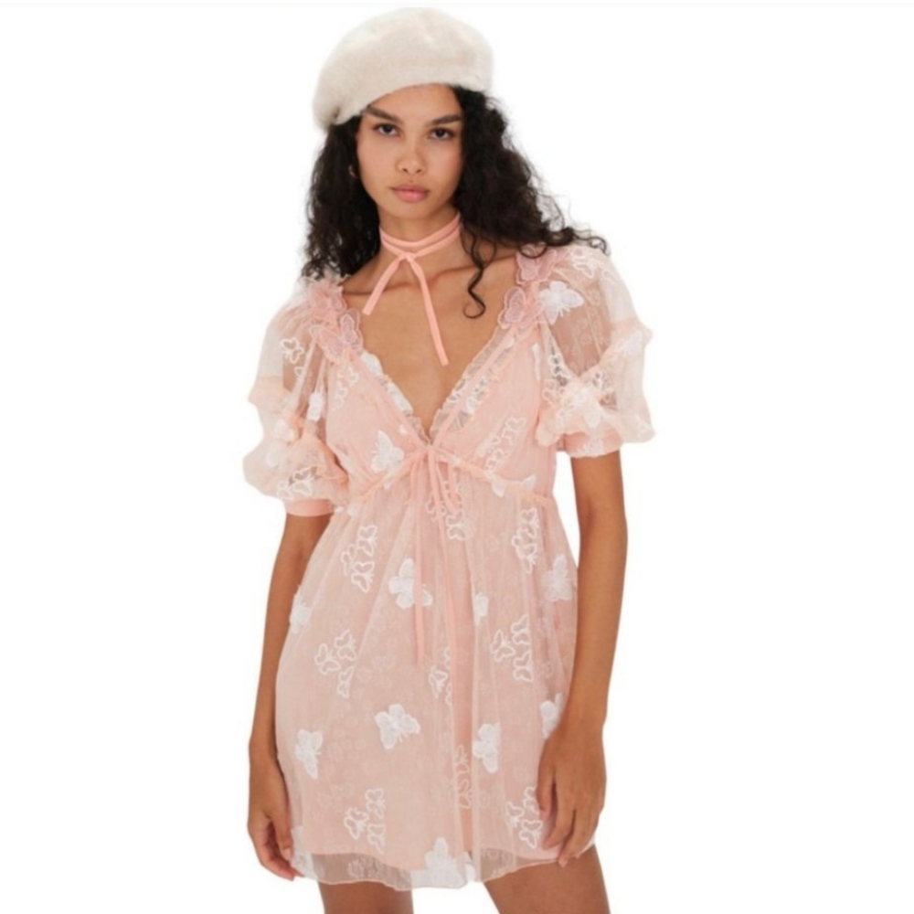 FOR LOVE AND LEMONS SHARI MINI DRESS ORANGE